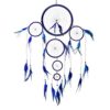 Blauer Dreamcatcher 28x115cm mit 6 Ringen, Federn und Perlen. Viele Modelle von Traumfängern im Angebot.