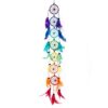 Regenbogen Chakra Feder-Spiel, 7 Ringe Traumfänger. Spiritueller Wandschmuck mit Federn in Regenbogenfarben.