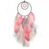 Rosa Dreamcatcher (16x64cm) mit Edelsteinen und vielen Vogel-Federn. Traumfänger für schöne Träume.