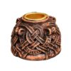 Handgefertigter 7cm Kerzenständer aus Harz mit keltischem 3D Knoten. Dekorativer Kerzenhalter, Kunsthandwerk.
