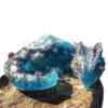 Orgonic Art: Orgon Drachen Baby, 6cm, mit Amethyst, Bergkristall und Schneequarz. Orgonit-Kunst auf Stein.