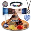 Sternzeichen Orgon Pyramide Geschenkset: Astrologie Horoskop Heilsteine. Orgonit Pyramide mit Schmuck und Esoterik Zubehör.