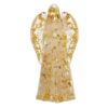Goldene Orgon Engelfigur, 12cm Engel Energie, Bergkristall und Blattmessing. Orgonit Engel Figur mit goldenen Akzenten.