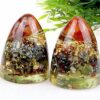Orgon Konus „Circel“ mit Karneol, 9cm HHG Orgonenergie Orpanit. Orgonit Pyramide mit Karneol und Gold.