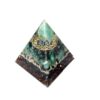 Schwarz-Grüne Orgon Pyramide, 15cm. Orgonit mit Tensor Ring, Aventurin und Schungit. Energie Pyramide für Harmonie und Schutz.