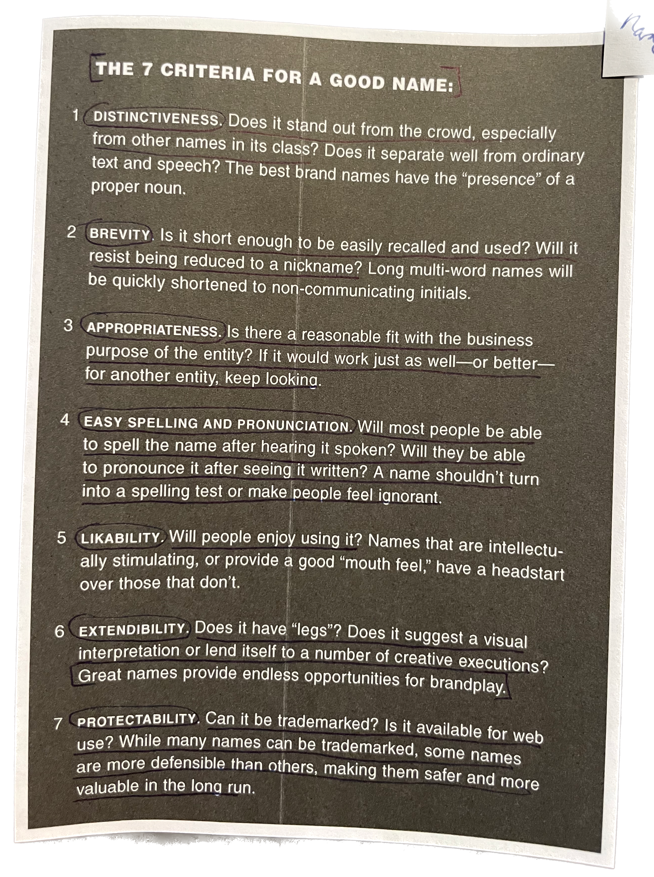 The Brand Gap 7 Kriterien für einen guten Namen